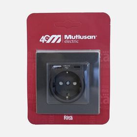 Mutlusan Rita USB Type-C Antrasit Priz