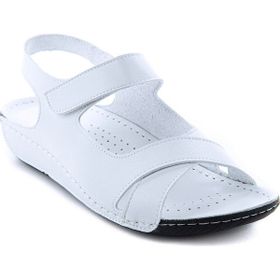 Muya Alula Beyaz-Siyah Anatomik Taban Kadın Sandalet