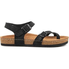Muya Hush Puppies Bebo Anatomik Taban Deri Siyah Kadın Sandalet