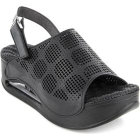 Muya Orthopedix Jambe Siyah Air Max Tabanlı Kadın Sandalet