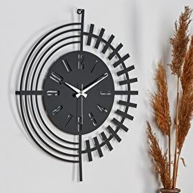 Muyika MDS 41 Dubai Metal Siyah 41x41 cm Duvar Saati