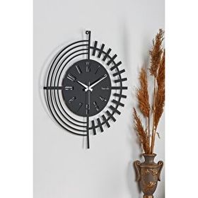 Muyika MDS 50 Dubai Metal Siyah 50x50 cm Duvar Saati
