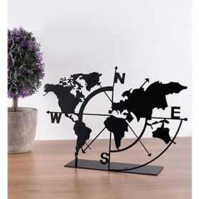 Muyika Metal Dünya Haritası 18x26 cm Masa Üstü Biblo