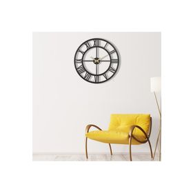 Muyika MYK1195 Roma Rakamlı Metal Siyah 50x50 cm Duvar Saati