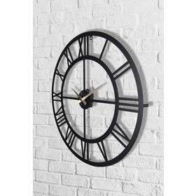 Muyika MYK1195 Roma Rakamlı Metal Siyah 50x50 cm Duvar Saati