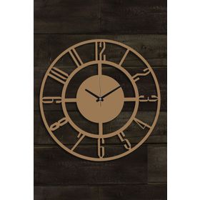 Muyika MYK1276 Bunnela Metal Gold Eskitme 50x50 cm Duvar Saati