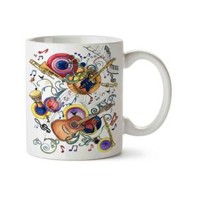 Müzik Enstrüman Music Gitar Darbuka Klarnet Baskılı Kupa