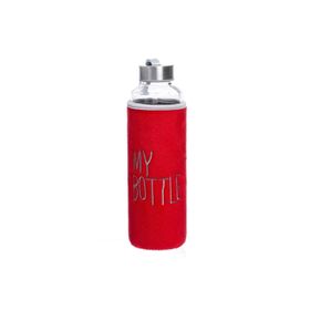 My Bottle 470 ml Kırmızı Kılıflı Cam Matara