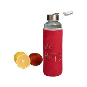 My Bottle 470 ml Kırmızı Kılıflı Cam Matara