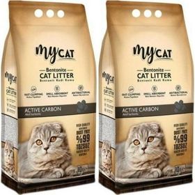 My Cat Aktif Karbonlu Topaklaşan 2x10 lt Bentonit Kedi Kumu
