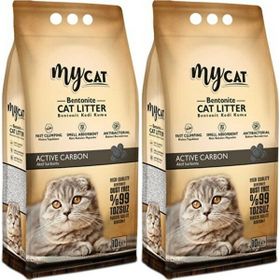 My Cat Aktif Karbonlu Topaklaşan 2x10 lt Bentonit Kedi Kumu