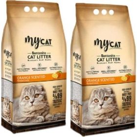 My Cat Portakal Kokulu Topaklaşan İnce Taneli Bentonit 2 10 lt Kedi Kumu