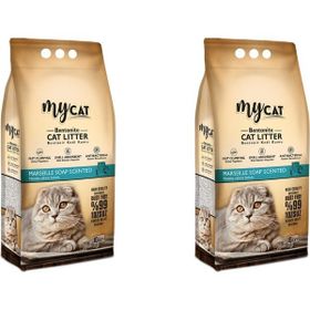 My Cat Topaklanan Bentonit Kedi Kumu Marsilya Sabun Kokulu İnce Taneli 2x10 lt Kedi Kumu