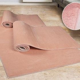 My Evilla Modern Dekoratif Halı Jel Kaymaz Taban Pembe Yatak Odası Halı Seti