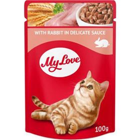 My Love Sos İçinde Tavşan Etli Pouch 6x100 gr Kedi Maması