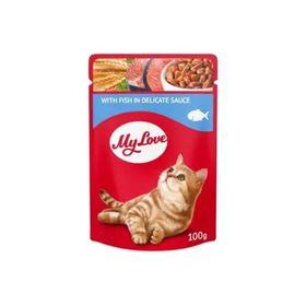 My Love Soslu Balık Etli Pouch 24x100 gr Konserve Kedi Maması