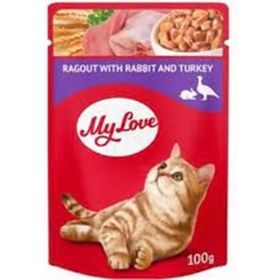 My Love Tavşanlı ve Hindi Etli Yahni Pouch 100 gr Kedi Maması
