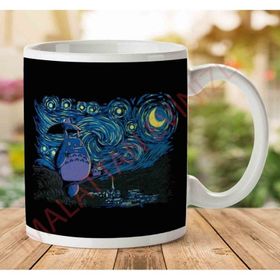 My Neighbor Totoro Van Gogh Starry Neighbor Baskılı Kupa
