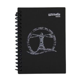 My Note Black Deniz Feneri Desenli A6 60 Siyah Yaprak Çizgisiz Spiralli Defter