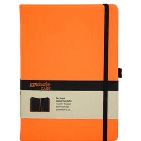 My Note MYN126 Case Siyah Neon Turuncu Çizgisiz Defter
