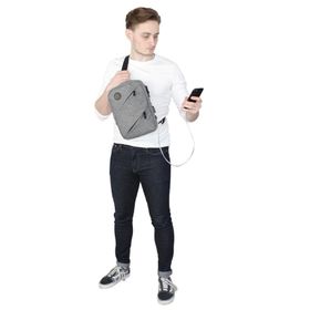 My Valice 1504 Gri Smart Bag Usbli Çapraz Göğüs Çantası