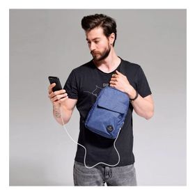 My Valice 1505 Lacivert Smart Bag Usbli Çapraz Göğüs Çantası