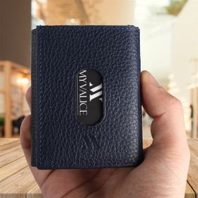 My Valice 1819 Lacivert Unisex Hakiki Deri Cüzdan Ve Kartlık
