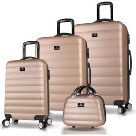 My Valice Colors Gold ABS Kabin Orta Büyük ve Makyaj Boy 4'lü Travel Valiz Seti