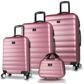 My Valice Colors Rose Gold ABS Kabin Orta Büyük ve Makyaj Boy 4'lü Travel Valiz Seti