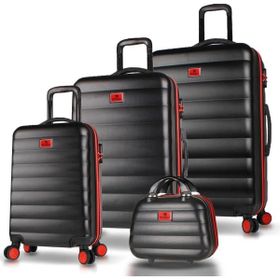 My Valice Colors Siyah ABS Kabin Orta Büyük ve Makyaj Boy 4'lü Travel Valiz Seti