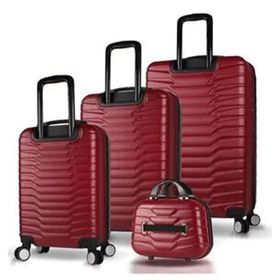 My Valice Croc Bordo ABS Kabin Orta Büyük ve Makyaj Boy 4'lü Travel Valiz Seti