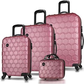 My Valice Honey Rose Gold ABS Kabin Orta Büyük ve Makyaj Boy 4'lü Travel Valiz Seti