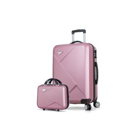 My Valice MV8329 Diamond Abs Orta Ve Makyaj Boy Rose Gold 2'li Valiz Seti