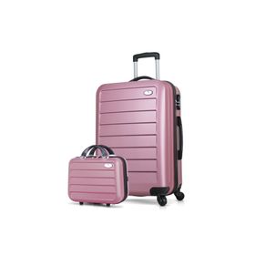 My Valice MV8527 Rose Gold Ruby Abs Orta Ve Makyaj Boy 2'li Valiz Seti