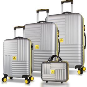 My Valice Puzzle Gri ABS Kabin Orta Büyük ve Makyaj Boy 4'lü Travel Valiz Seti
