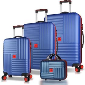 My Valice Puzzle Lacivert ABS Kabin Orta Büyük ve Makyaj Boy 4'lü Travel Valiz Seti