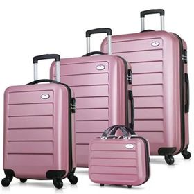 My Valice Ruby Abs Kabin Orta Büyük ve Makyaj Boy Rose Gold 4'lü Travel Valiz Seti
