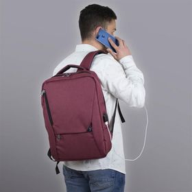 My Valice Smart Bag Active Usb Şarj Girişli Slim Bordo Notebook Sırt Çantası