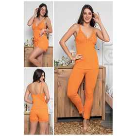 MyBen 75002 Turuncu Kadın Pijama Takımı