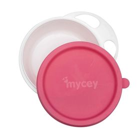 Mycey Kapaklı Pembe Mama Tabağı