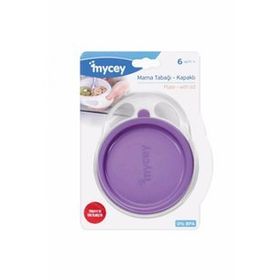 Mycey MYC120007 Kapaklı Mor Mama Tabağı