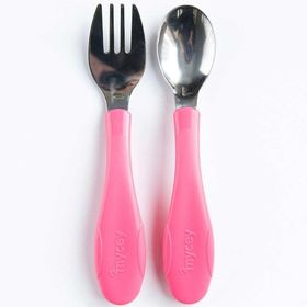 Mycey Pembe Paslanmaz Çelik Çatal Kaşık Seti