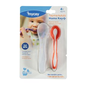Mycey Turuncu Taşıma Kutulu Mama Kaşığı