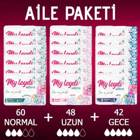Myleydi Ultra Normal 60+Gece 42+Uzun 48 Adet Aile Paketi