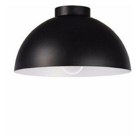 Mylights 40 cm Siyah İçi Beyaz Plofonyer Tavan Avize Metal Avize
