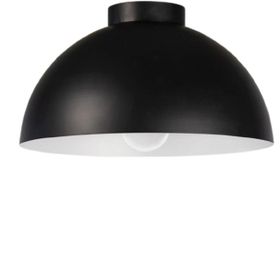 Mylights 40 cm Siyah İçi Beyaz Plofonyer Tavan Avize Metal Avize