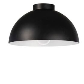 Mylights 40 cm Siyah İçi Beyaz Plofonyer Tavan Avize Metal Avize