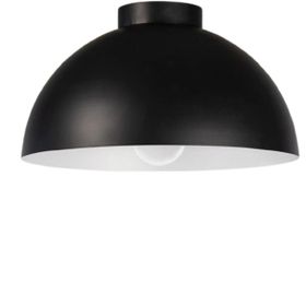 Mylights 40 cm Siyah İçi Beyaz Plofonyer Tavan Avize Metal Avize