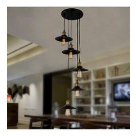 Mylights Beşli Retro Rustik Galeri Boşluğu Yüksek Tavan Avize