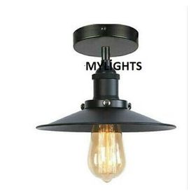 Mylights Retro Mat Siyah En 22 cm Rustik Vintage Kople Metal Üründür Tavan Armatür Avize